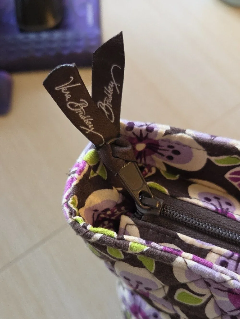 Vera Bradley Purple Floral Tote Bag